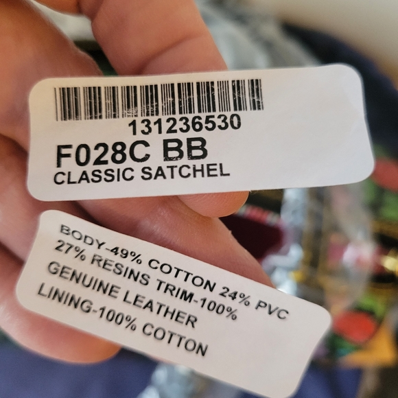 Dooney & Bourke Classic Satchel Black Floral Coated Fabric ~ NWT ~ Stunning! - Picture 10 of 16